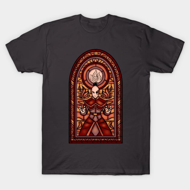 Stained Glass Fire T-Shirt by Fishmas